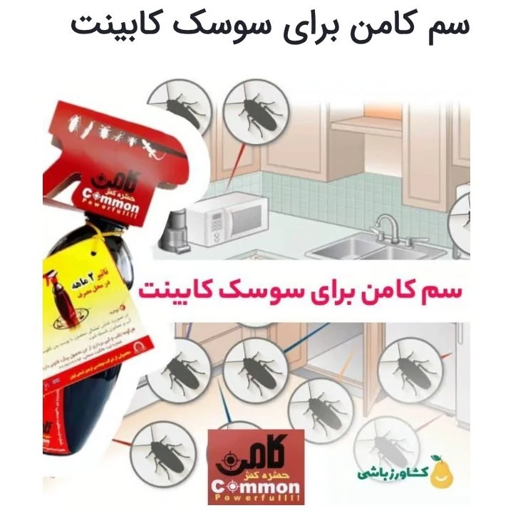 اسپری مایع حشره کش قوی کامن 460 میل سوسک ساس مارمولک کک کنه