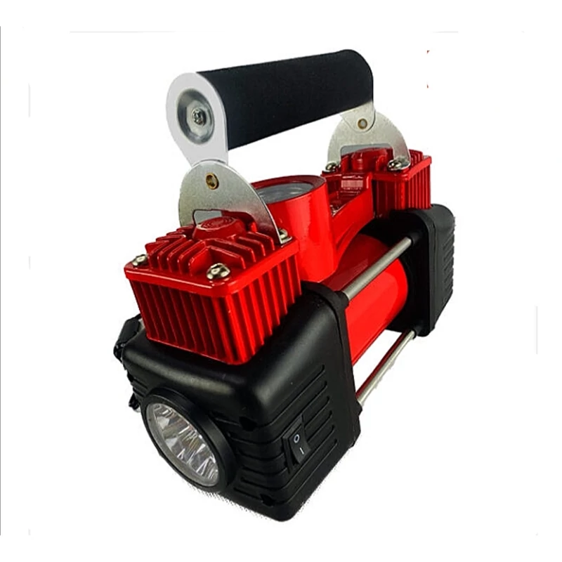 پمپ باد فندکی خودرو دو سیلندر قوی با چراغ قوهcompressor کیفیت عالی