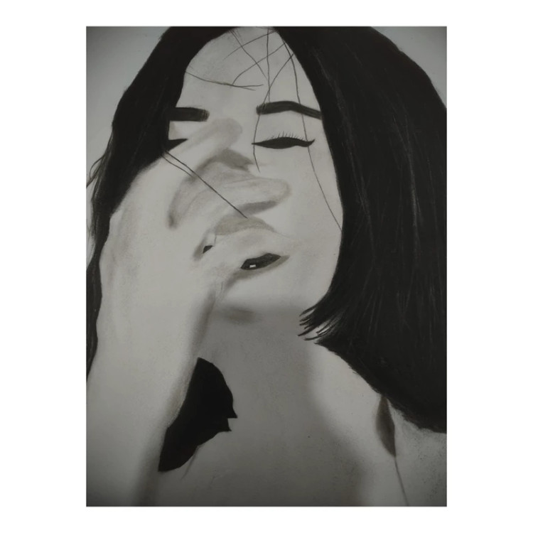 طراحی چهره سیاه قلم زیبا و شیک A1