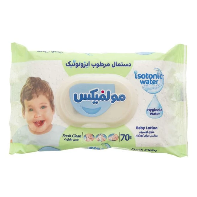 دستمال مرطوب کودک مولفیکس نرم کننده بسته 70 عددی