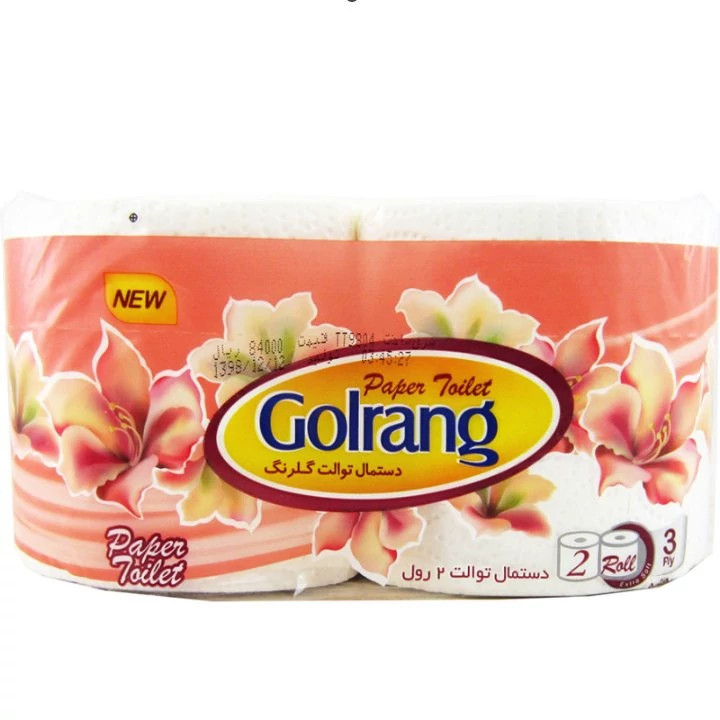 دستمال توالت گلرنگ سه لایه (12 رول)